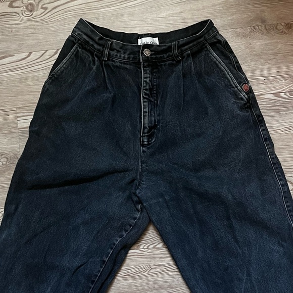 Vintage Calvin Klein Pleated Denim Jeans Size 10 - Picture 2 of 5